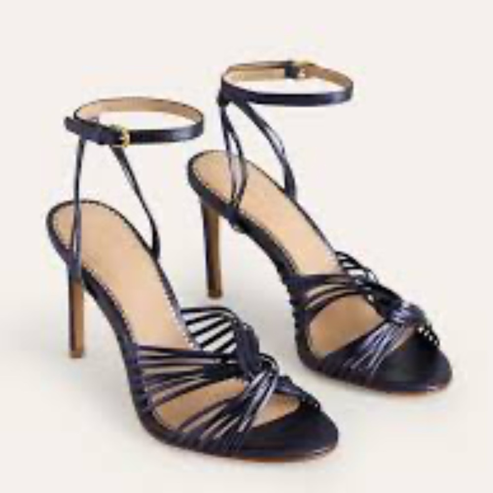 Boden Blue Twist Front Heeled Sandals - 39 (8.5)